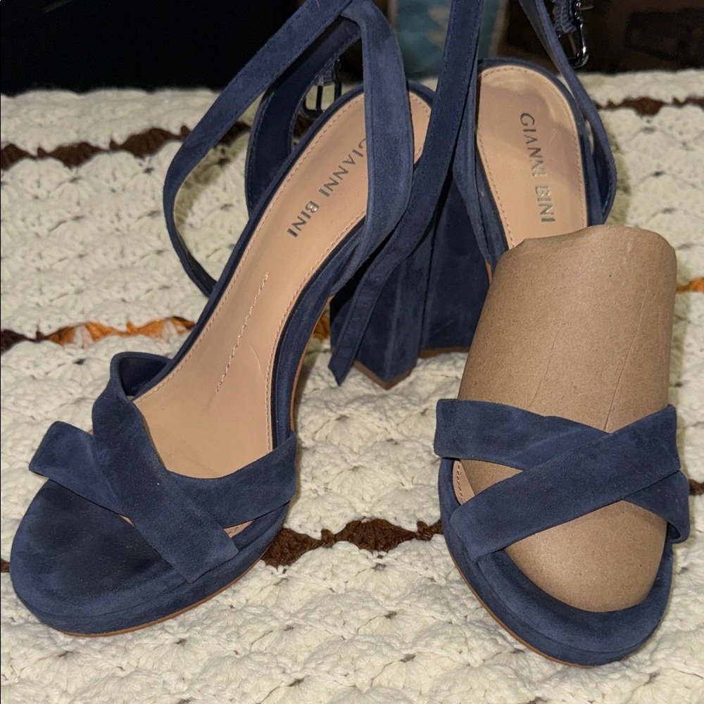 Gianni Bini Deep Blue Crisscross Heels